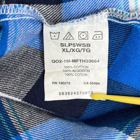Riders by Lee Blue Plaid Flannel Long Sleeve Button Front Cotton Shirt Women XL - Picture 7 of 12